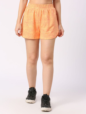 BEING HUMAN Printed Women Yellow Basic Shorts