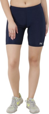 NINQ Solid Women Blue Compression Shorts