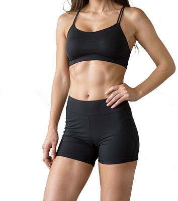 INVOKE ASIA Solid Men & Women Black Gym Shorts