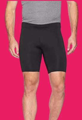 Fhjhgh Hub Solid Men Black Compression Shorts