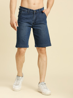 HJ HASASI Dyed/Washed Men Blue Casual Shorts