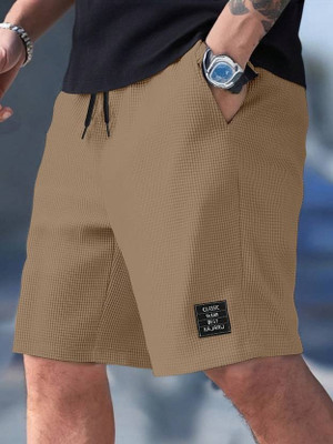 AA Fashion Solid Men Brown Regular Shorts, Night Shorts