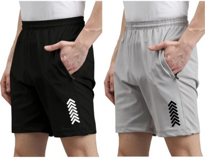 MAANU Solid, Printed Men Multicolor Sports Shorts