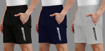 AVOLT Printed Men Black, Blue, Grey Casual Shorts
