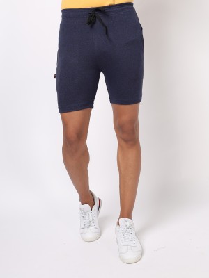 sando Solid Men Dark Blue Bermuda Shorts