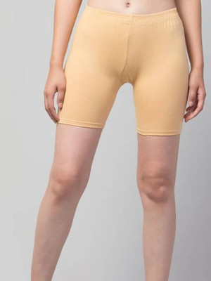 HiRRuX Solid Women Beige Sports Shorts