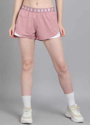 UNDER ARMOUR Color Block Women Pink Sports Shorts