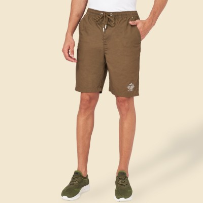 Urban Ranger by Pantaloos Solid Men Green Basic Shorts