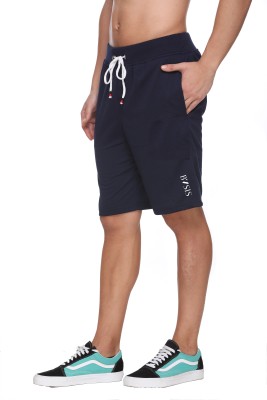 Basis Solid Men Dark Blue Casual Shorts