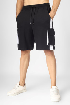 WEARDUDS Color Block Men White, Black Casual Shorts