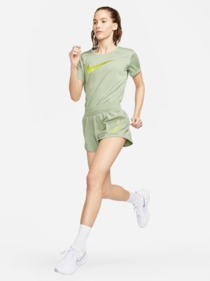 NIKE Solid Women Green Sports Shorts