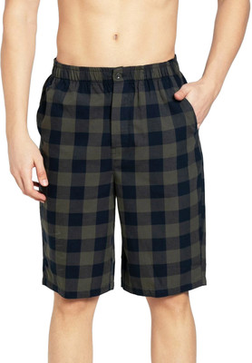 JOCKEY Checkered Men Dark Blue Bermuda Shorts