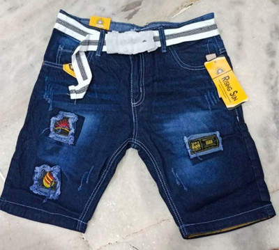 RCS Embellished Men Denim Blue Denim Shorts