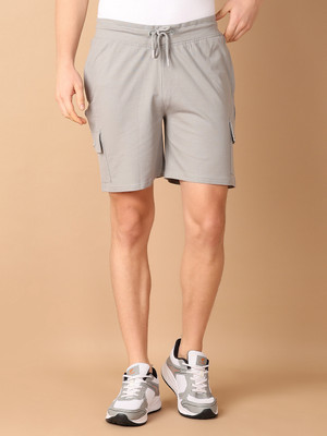 V-MART Solid Men Grey Regular Shorts