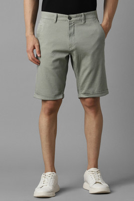 LOUIS PHILIPPE Self Design Men Green Regular Shorts
