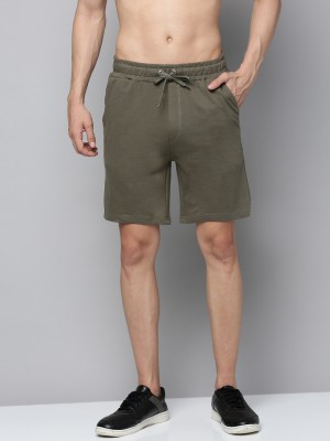 Urban Dog Solid Men Green Basic Shorts