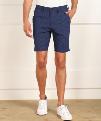 PETER ENGLAND Geometric Print Men Blue Chino Shorts