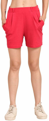 jankriti lifestyles Solid Women Black Regular Shorts