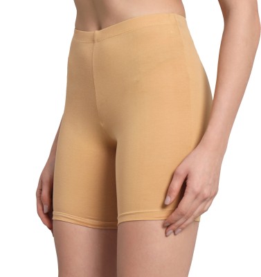 Body Figure Solid Women Yellow Cycling Shorts