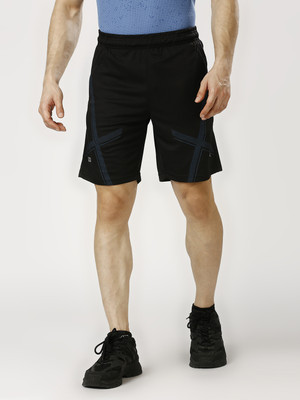 BLACK PANTHER Solid Men Black Sports Shorts
