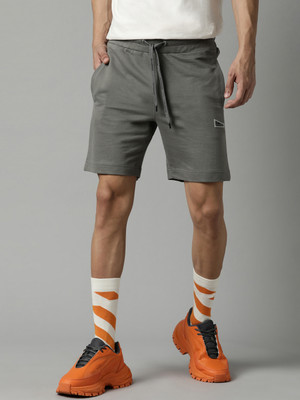 BREAKBOUNCE Solid Men Grey Casual Shorts
