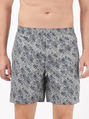 JOCKEY Printed Men Grey Boxer Shorts