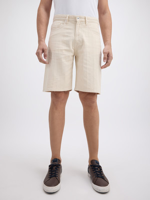Pepe Jeans Solid Men Beige Denim Shorts