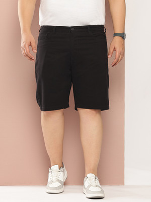 Thomas Scott Solid Men Black Chino Shorts