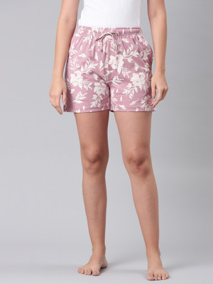 GO COLORS Printed Women Pink Night Shorts