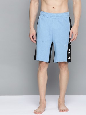 HRX by Hrithik Roshan Printed Men Blue Basic Shorts