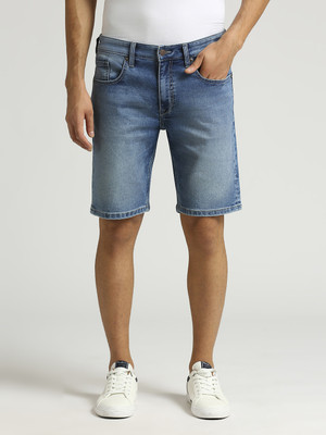 Pepe Jeans Solid Men Blue Denim Shorts