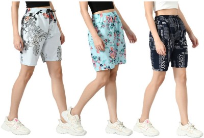 KAVYA Floral Print Women Multicolor Regular Shorts