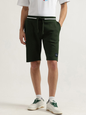 United Colors of Benetton Self Design Men Green Basic Shorts