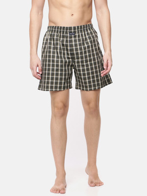 Force NXT Checkered Men Green Boxer Shorts