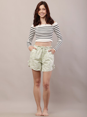 A R J FASHION Printed Women Multicolor Casual Shorts