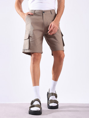 Hence Self Design Men Grey Cargo Shorts