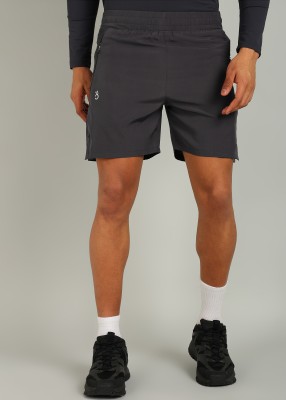 Lemona Solid Men Dark Grey Sports Shorts, Gym Shorts, Regular Shorts, Running Shorts, Boxer Shorts