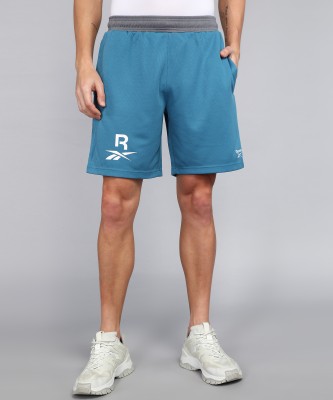REEBOK Solid, Printed Men Blue Sports Shorts