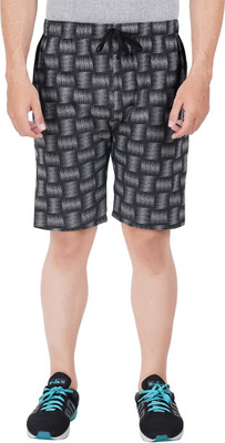 FEEL TRACK Printed Men Grey Bermuda Shorts, Regular Shorts, Basic Shorts