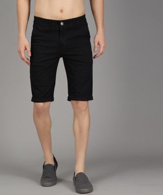 STUDIO NEXX Dyed/Washed Men Denim Black Denim Shorts