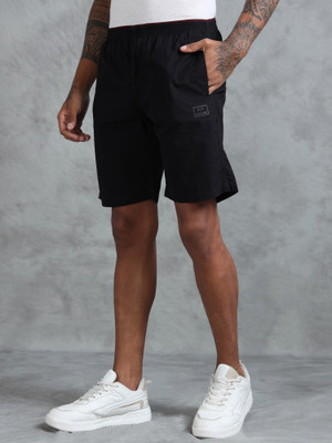 bEEVEE Solid Men Black Regular Shorts