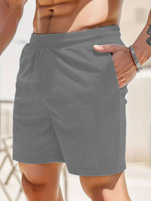 SHIENZY Self Design Men Grey Regular Shorts