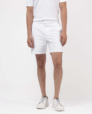 RARE RABBIT Solid Men White Casual Shorts