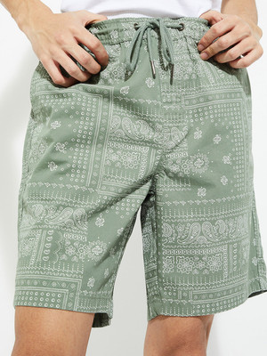 MAX Solid Men Green Casual Shorts