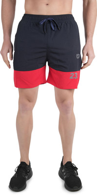 KWINGS Solid Men Dark Blue Sports Shorts