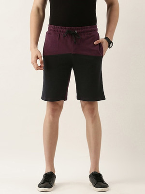 ARISE Color Block Men Maroon, Black Casual Shorts