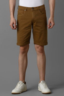 LOUIS PHILIPPE Solid Men Brown Regular Shorts