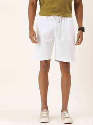 Bene Kleed Solid Men White Casual Shorts