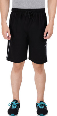 FEEL TRACK Solid Men Black Basic Shorts