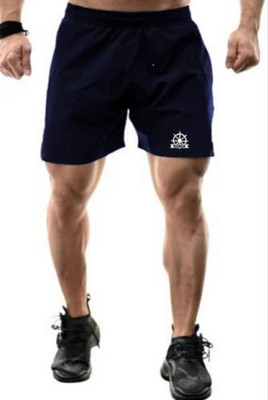 Kurus Solid Men Blue Basic Shorts